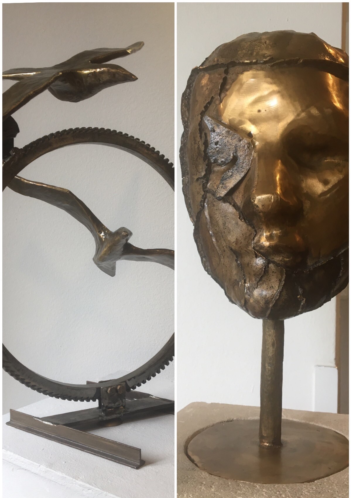 Einladung zur Vernissage Ausstellung Bronzeskulpturen - auf dem Bild sind zwei der Skulpturen zu sehen