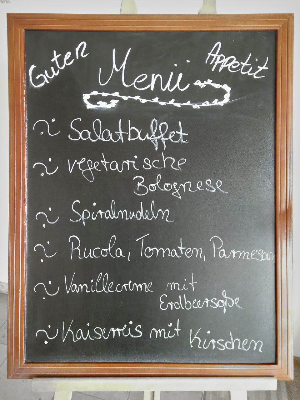 Vegetarische Speisekarte im KönzgenHaus